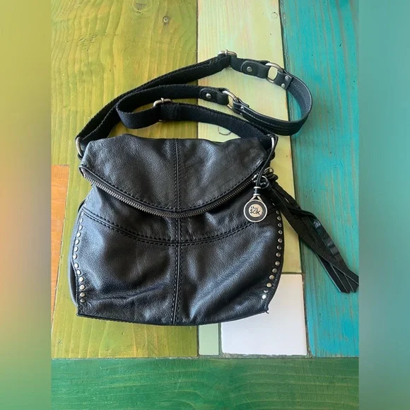 The Sak Black Studded Tassel Backpack Tote The Sak Silverlake Studded Shoulder Tote Bag Tassel Soft  main image 4
